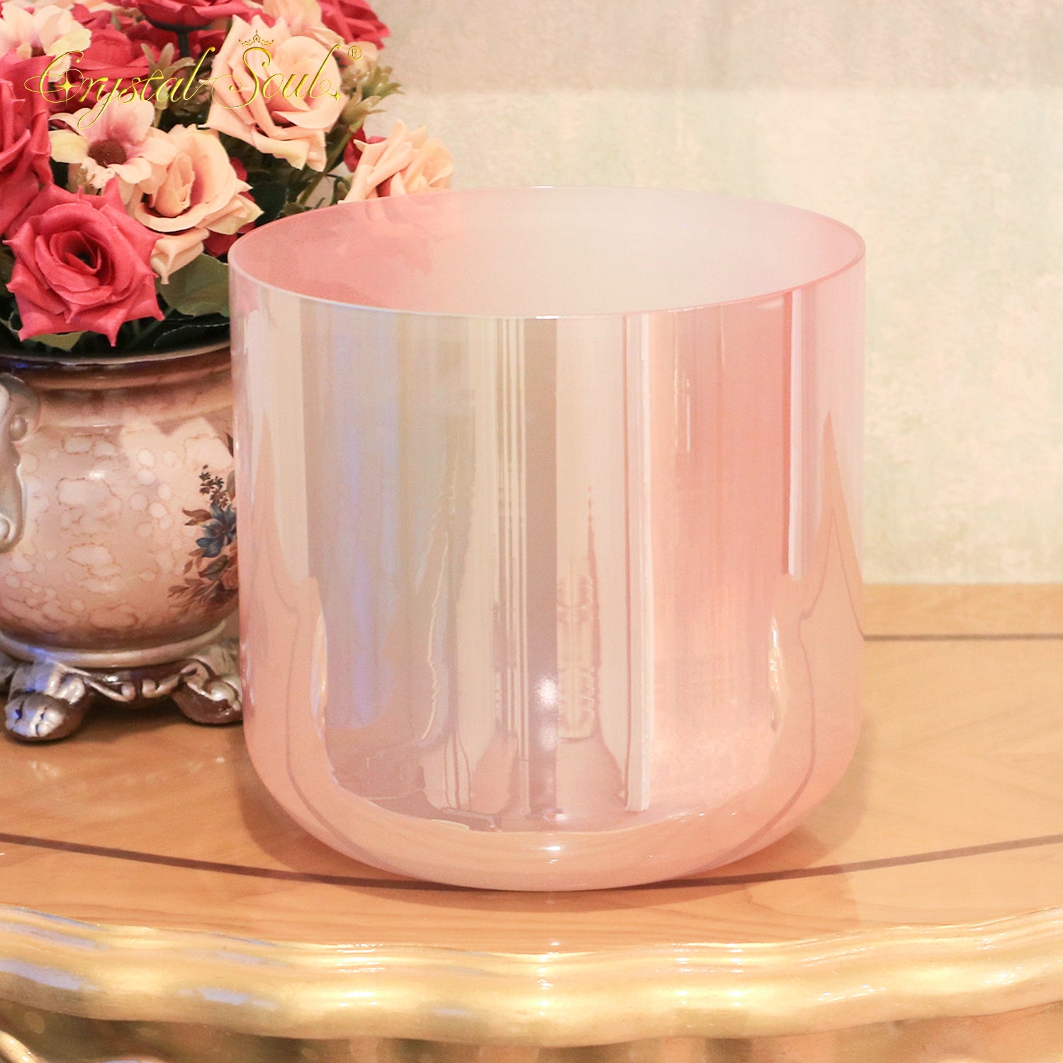 Crystal Soul Cherry Blossom Pink Pearl Alchemy Crystal Singing Bowl