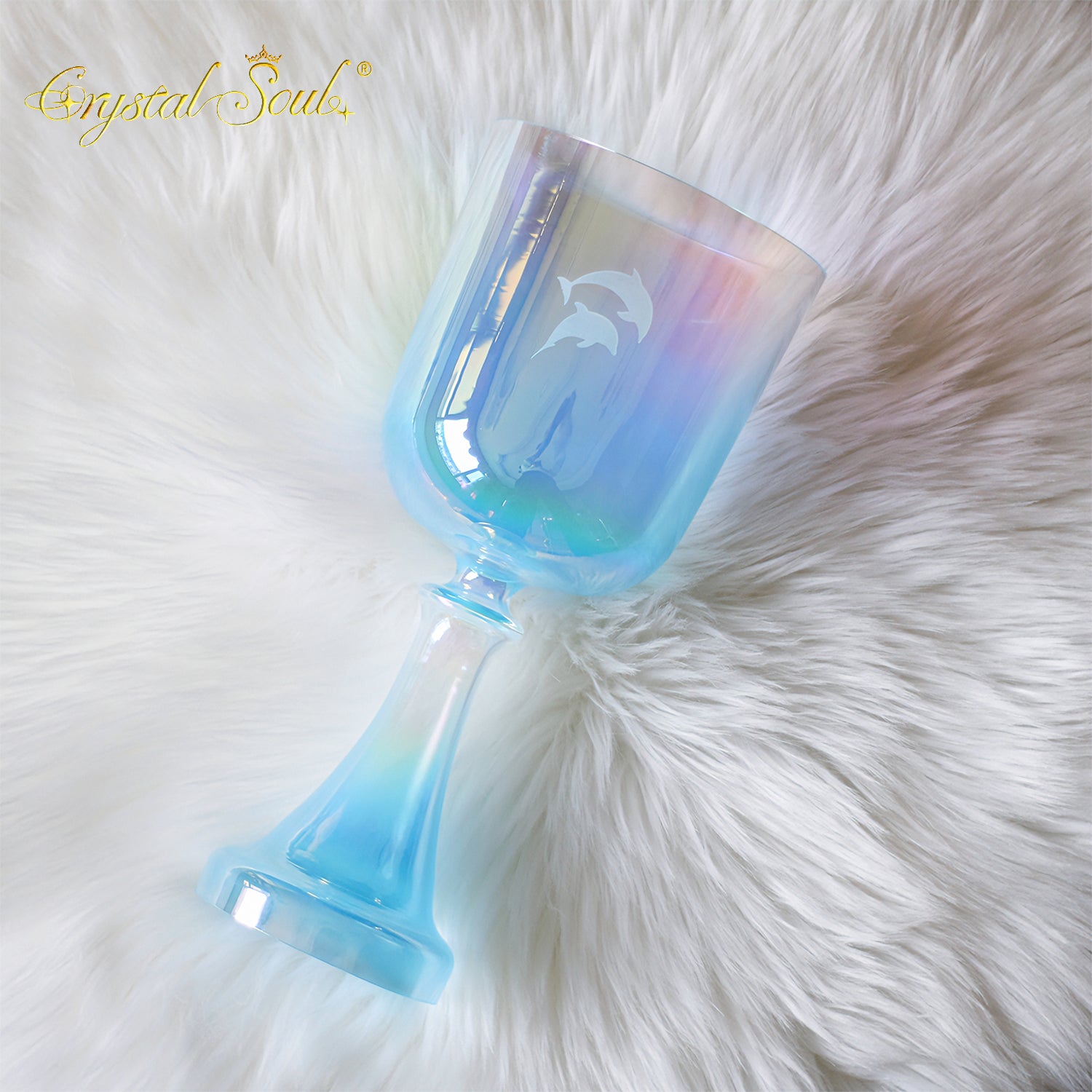 Crystal Soul High Quality Custom Engraved Sky Blue Holy Grail Alchemy Crystal Bowl