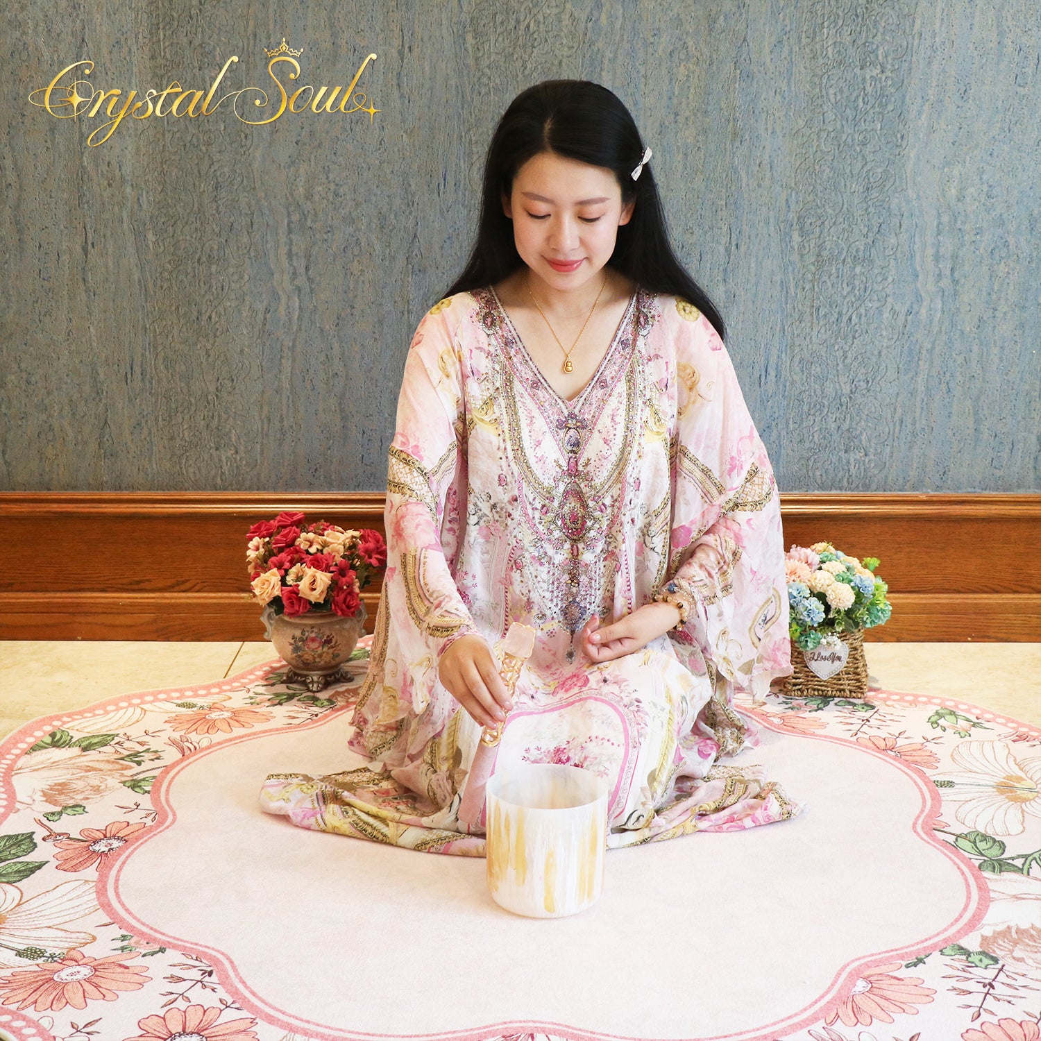 Crystal Soul Spiritual Series Hand-Painted Gilded Alchemy Crystal Bowl