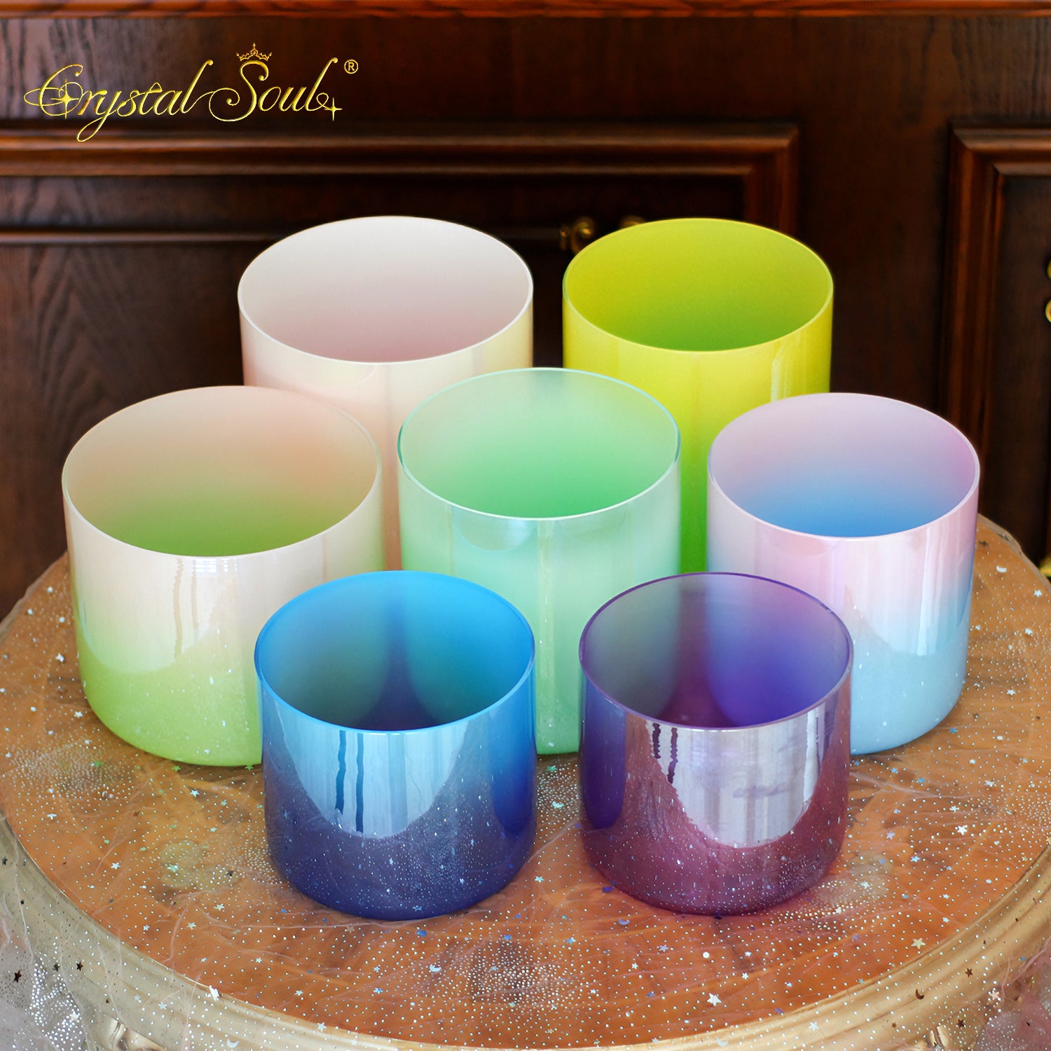 Crystal Soul Classic Seven Chakra Alchemy Crystal Bowl Harmony Set
