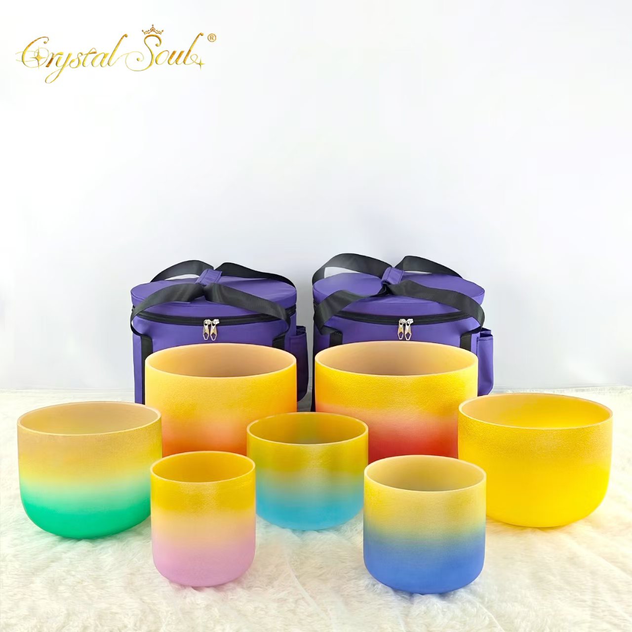 Crystal Soul seven charka golden crystal singing bowls