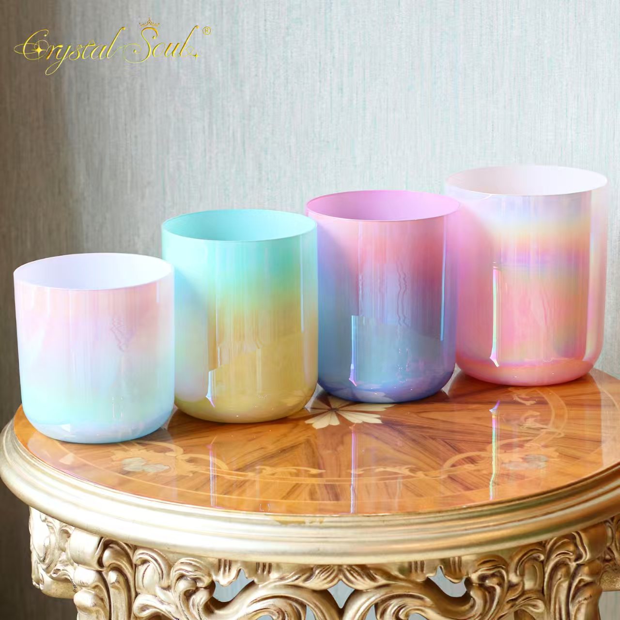 Crystal Soul Colorful Gradient Alchemy Crystal Bowl Set