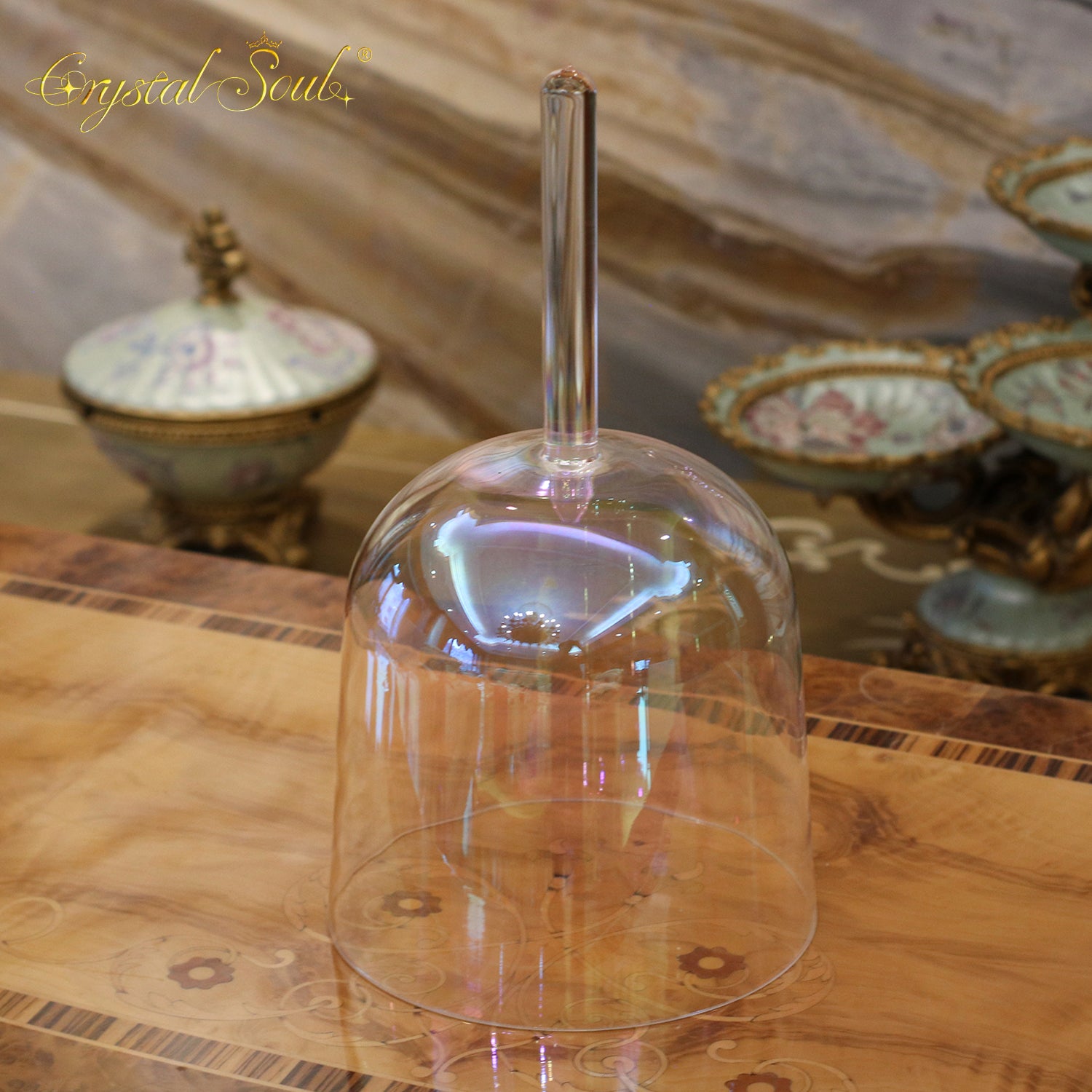 Crystal Soul Clear Aurora Handle Alchemy Crystal Bowl