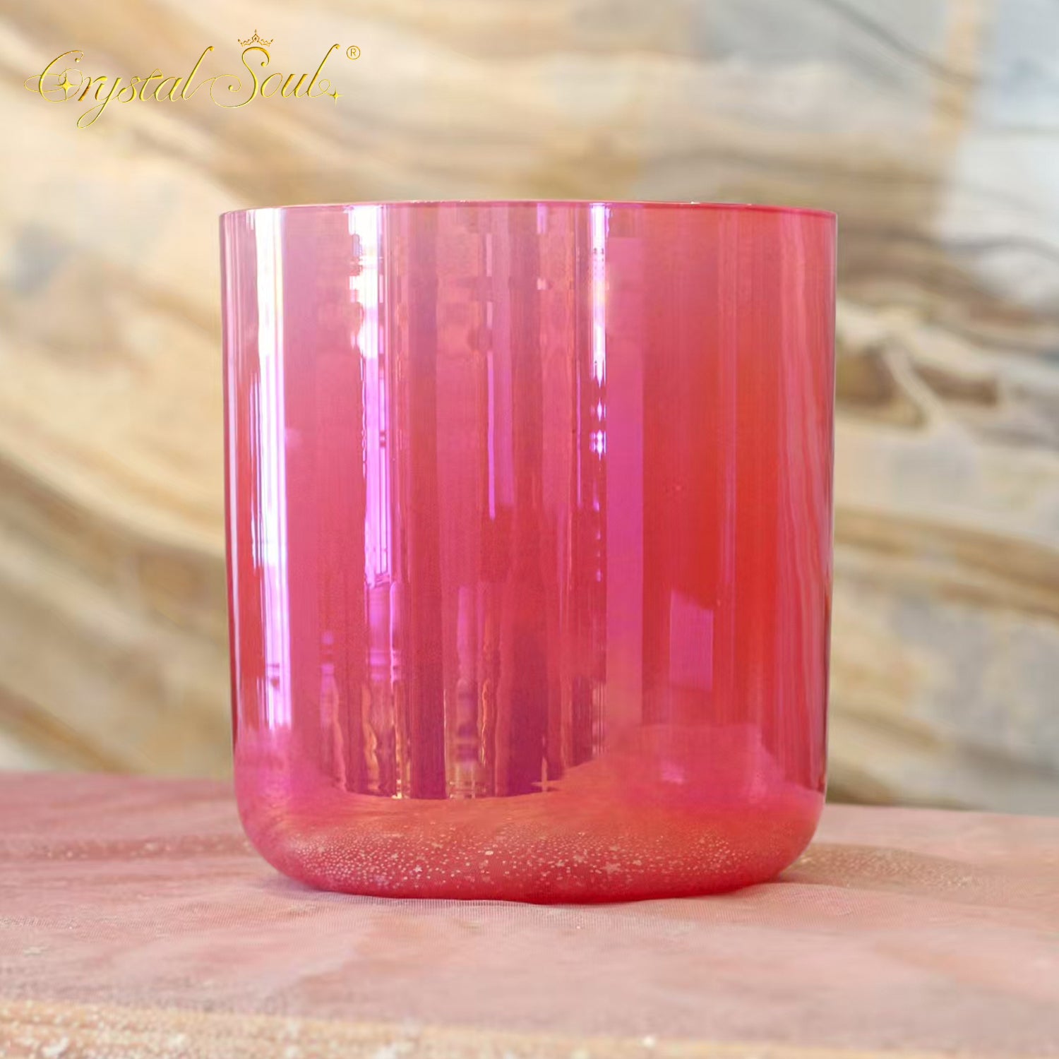 Crystal Soul Rose pink Gradient Aurora Alchemy Crystal Bowl