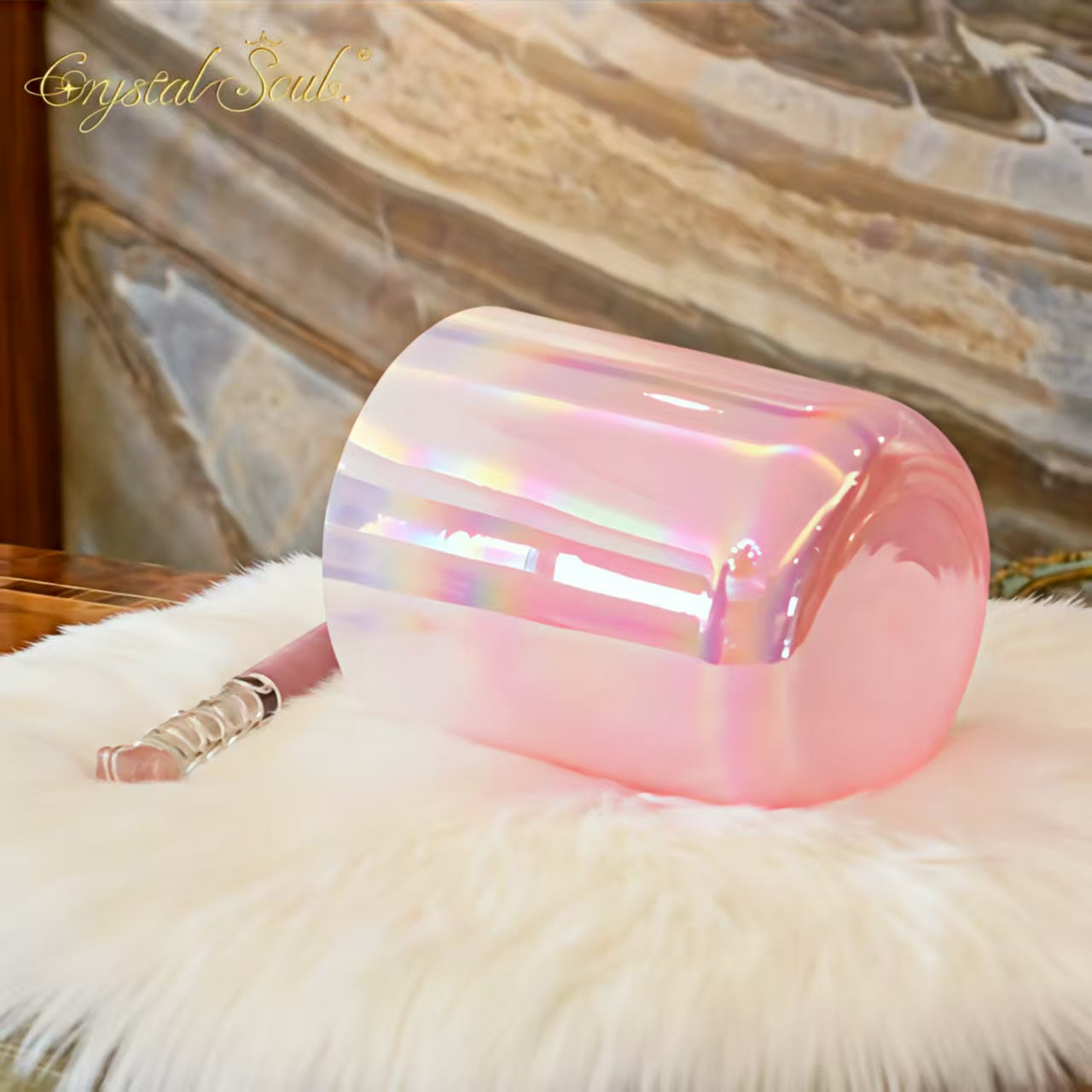 Crystal Soul Romantic Girl Pink Aurora Gradient Clear Alchemy Crystal Bowls