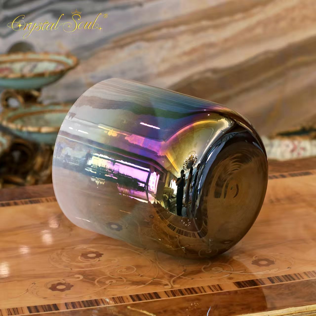 Crystal Soul Special Aurora Gradient Clear Alchemy Crystal Bowls