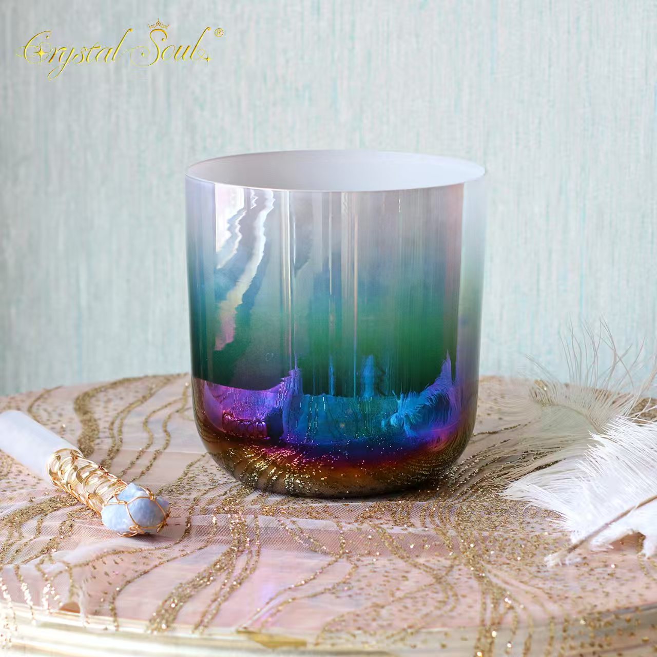 Crystal Soul Special Aurora Gradient Clear Alchemy Crystal Bowls