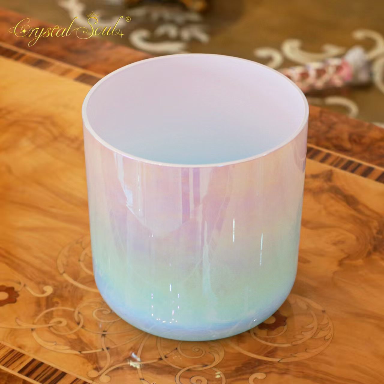 Crystal Soul Girl Heart Pink Blue Gradient Clear Alchemy Crystal Bowls