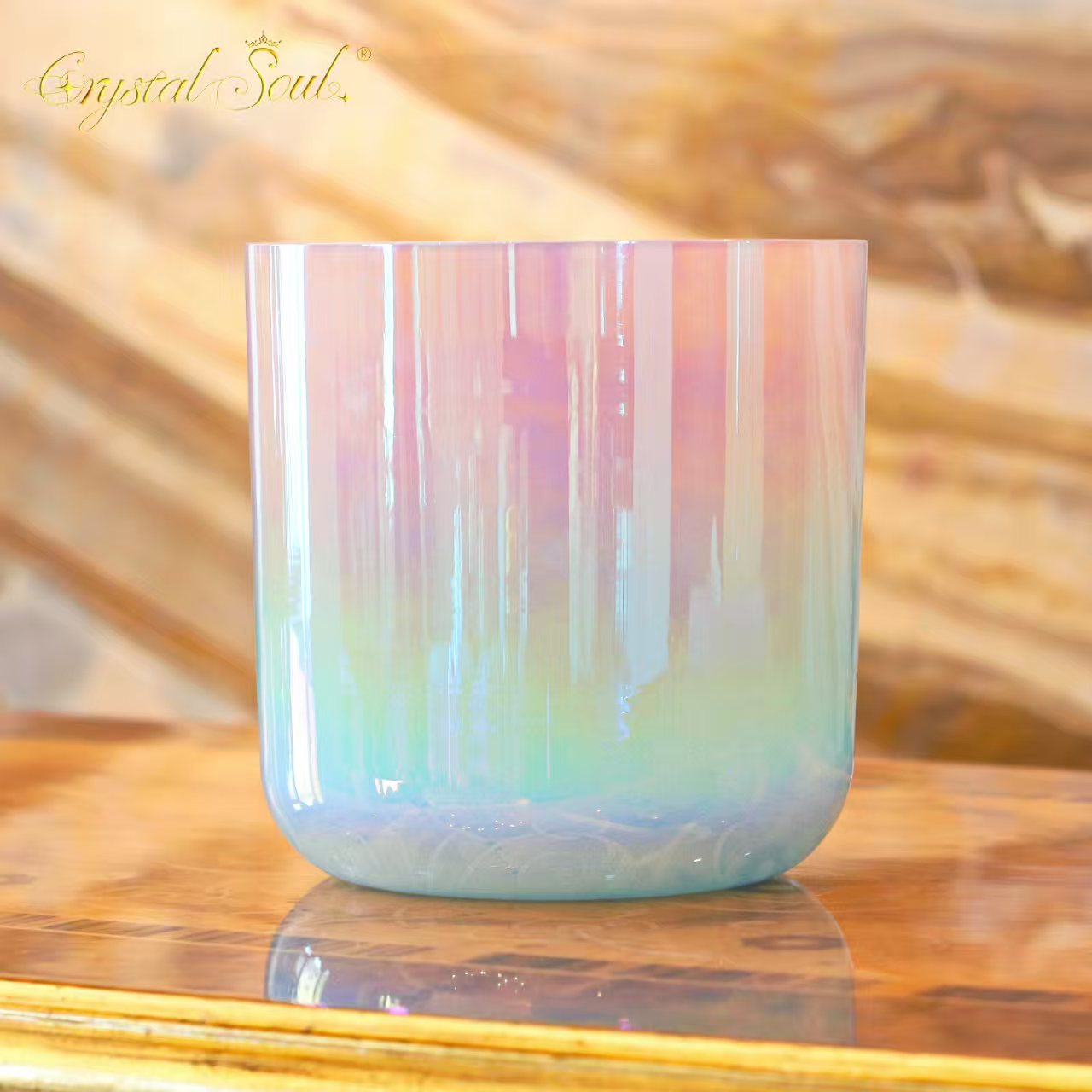Crystal Soul Girl Heart Pink Blue Gradient Clear Alchemy Crystal Bowls