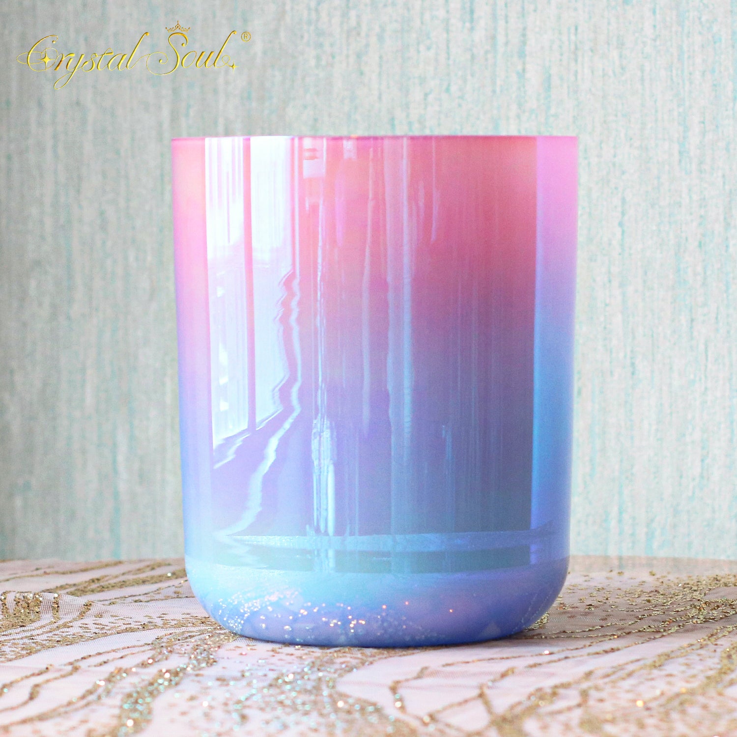 Crystal Soul Pink Ocean Pink Blue Gradient Clear Alchemy Crystal Bowls