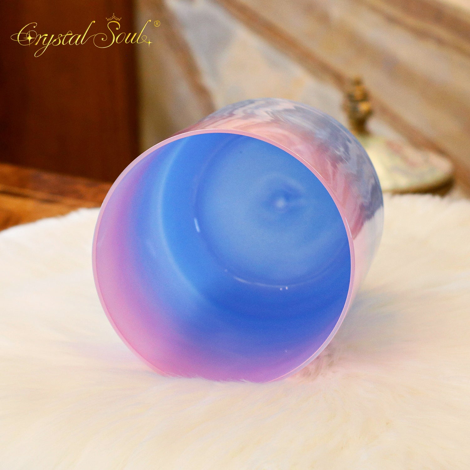 Crystal Soul Pink Ocean Pink Blue Gradient Clear Alchemy Crystal Bowls