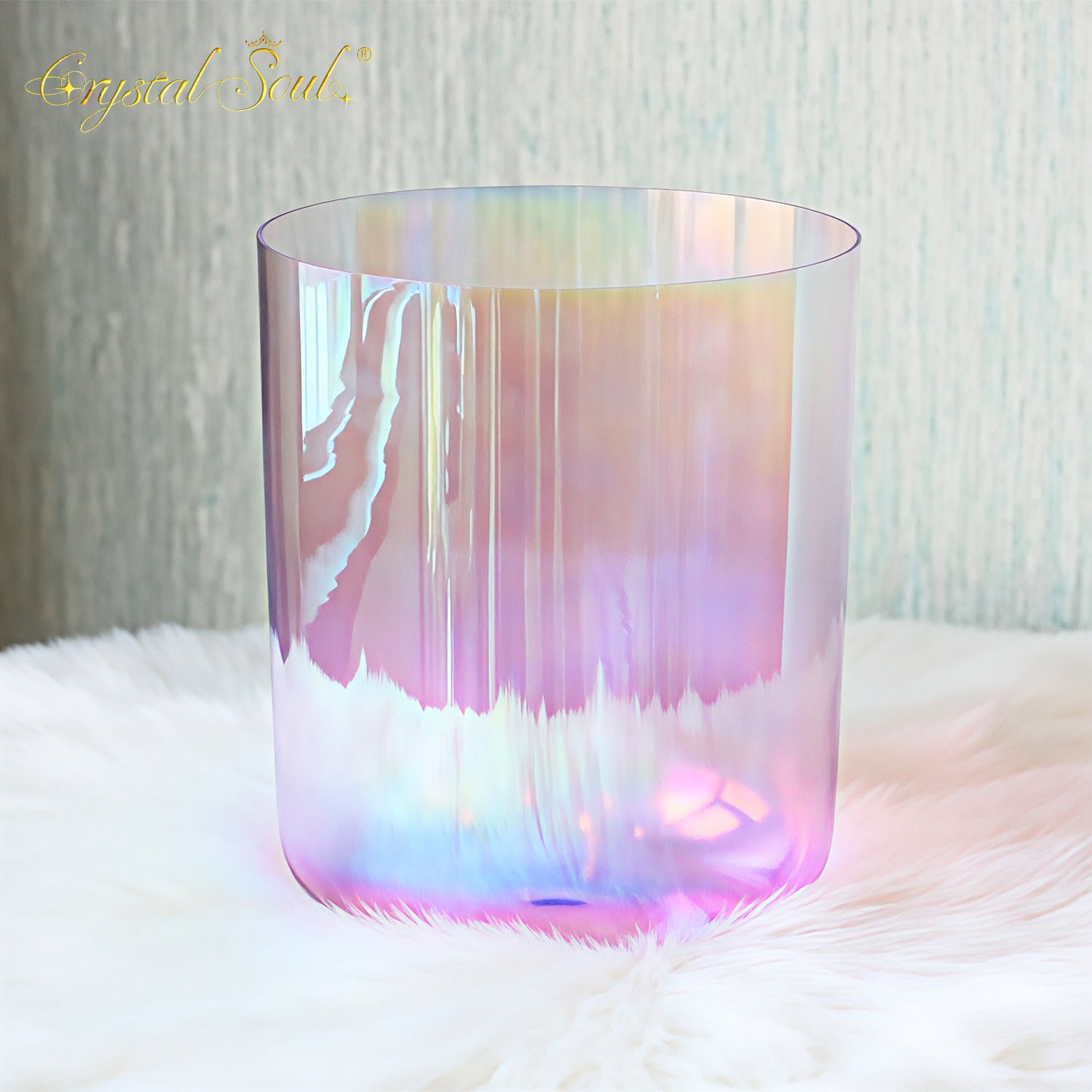 Crystal Soul Pink Purple Aurora Alchemy Crystal Bowl Sound Healing Instruments