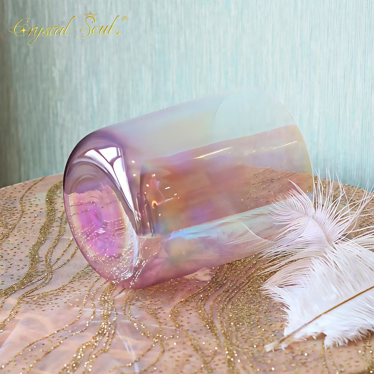 Crystal Soul Pink Purple Aurora Alchemy Crystal Bowl Sound Healing Instruments