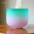 Crystal Soul Pink Green Gradient Frosted Crystal Singing Bowl Customized 432HZ