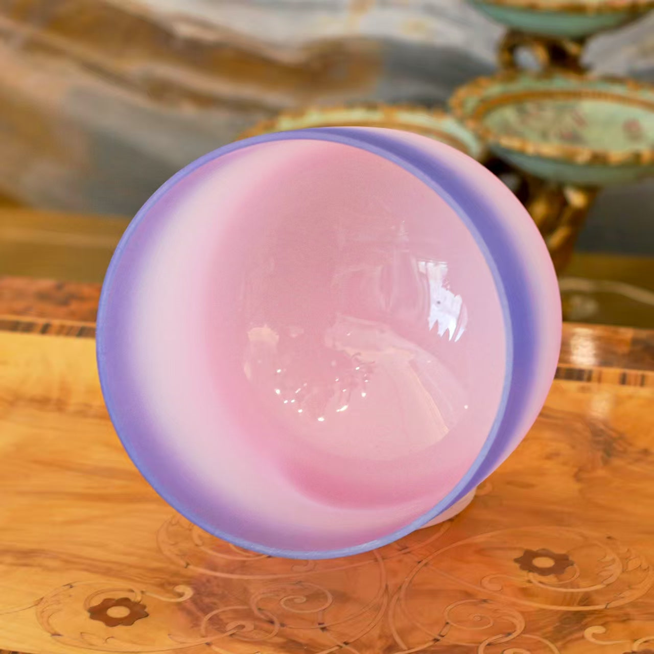 Crystal Soul Purple Powder Gradient Frosted Crystal Singing Bowl