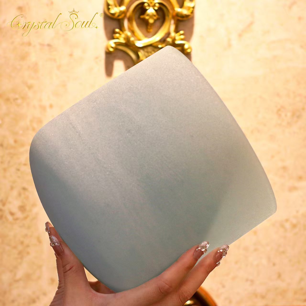 Crystal Soul High Quality Original Mineral Frosted Crystal Singing Bowl