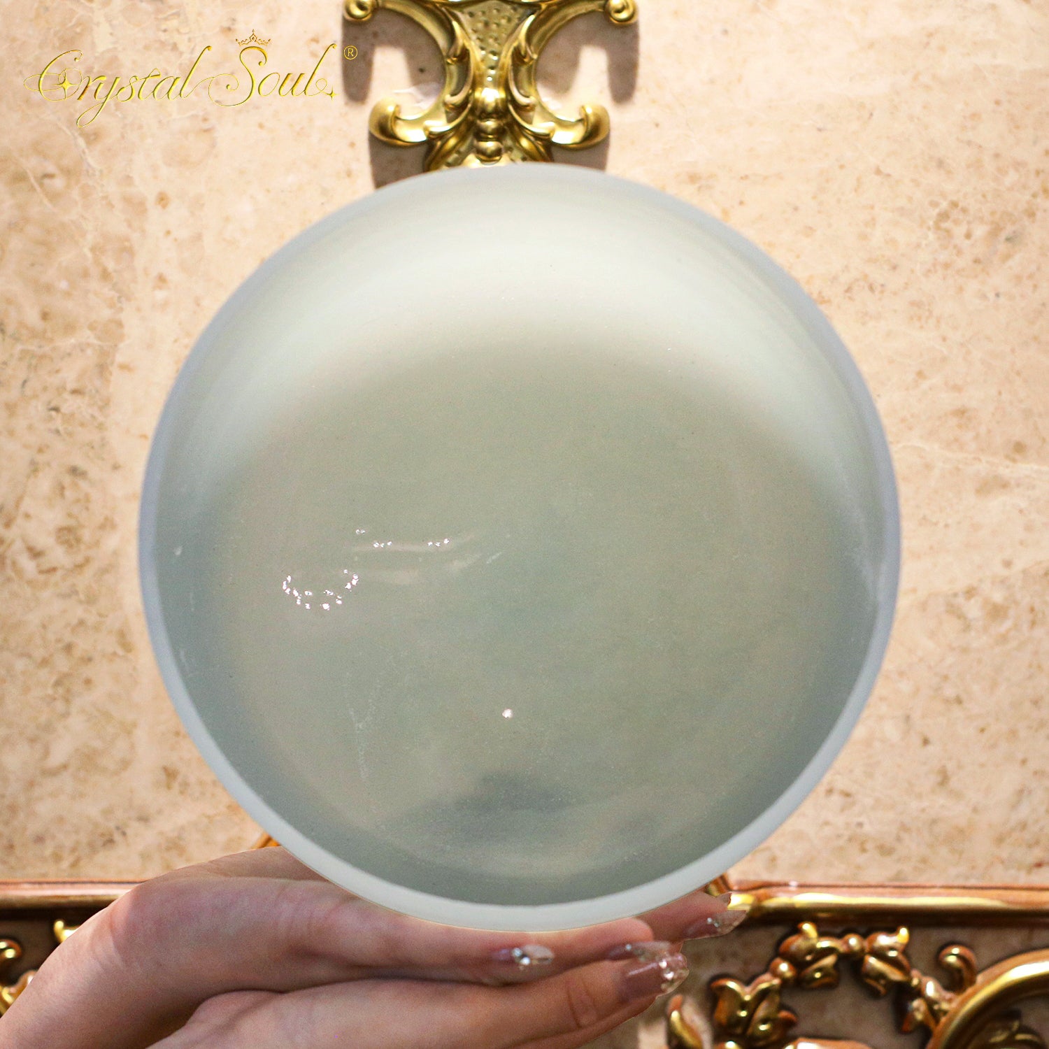 Crystal Soul High Quality Green Original Mineral Purple Frosted Crystal Singing Bowl Customized Octave