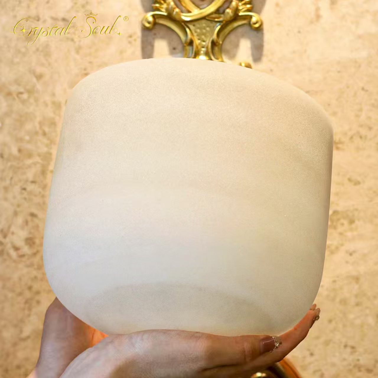 Crystal Soul High Quality Original Mineral Brown Frosted Crystal Singing Bowls