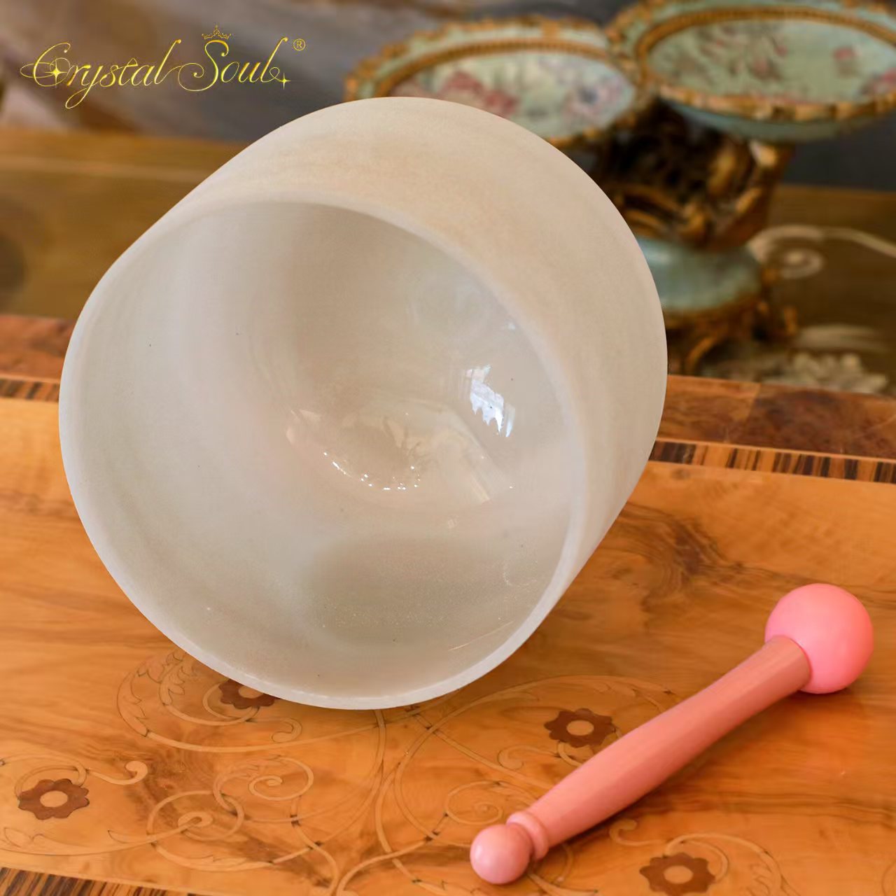 Crystal Soul High Quality Original Mineral Brown Frosted Crystal Singing Bowls