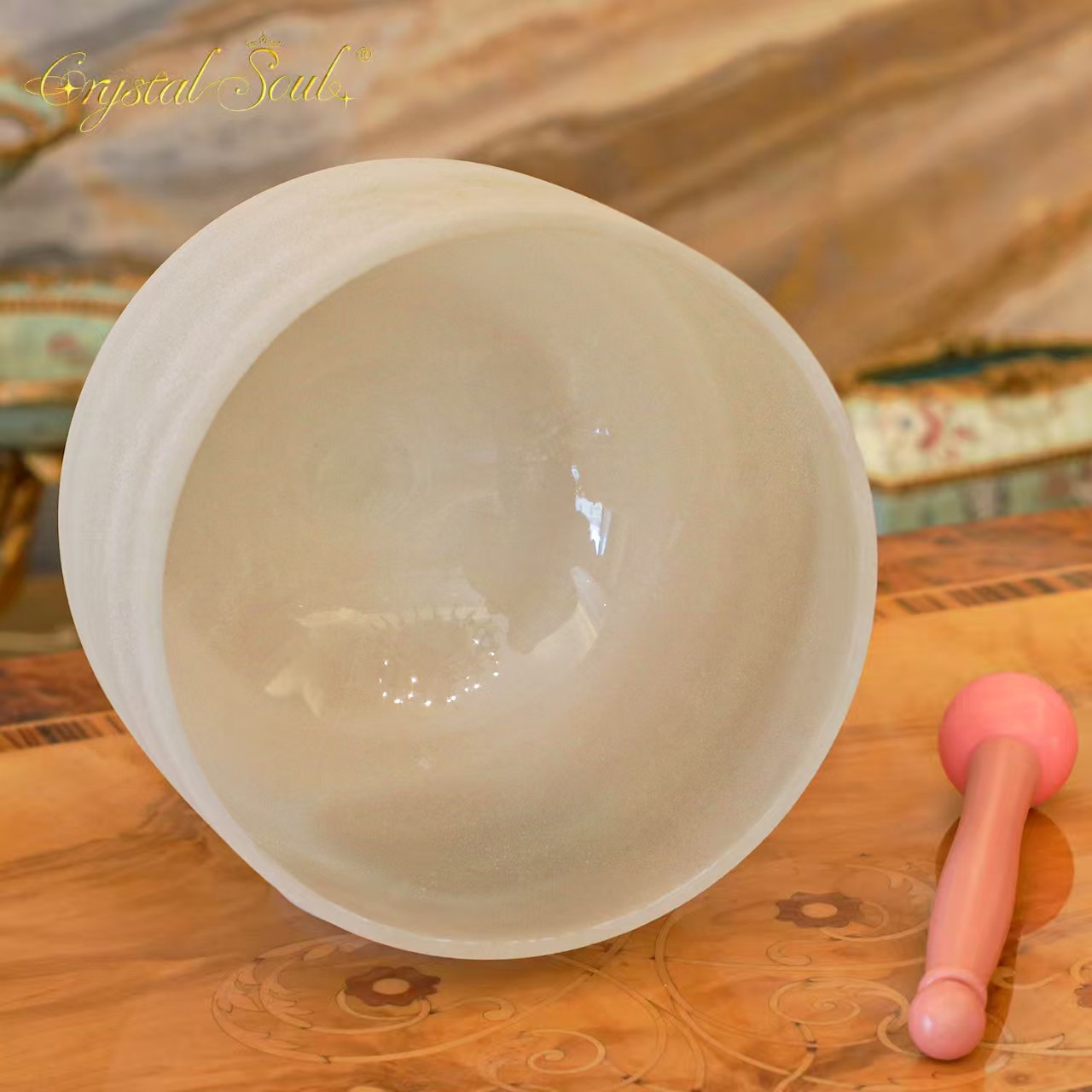 Crystal Soul High Quality Original Mineral Brown Frosted Crystal Singing Bowls