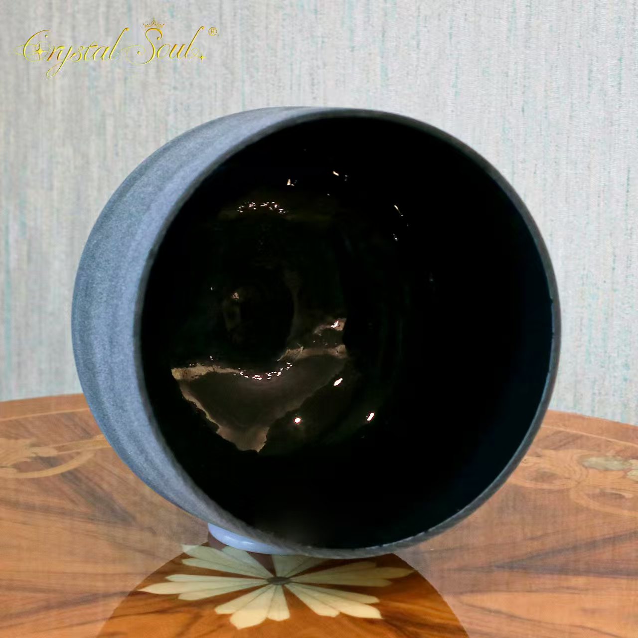 Crystal Soul High Quality Original Mineral Peacock Green Frosted Crystal Singing Bowl