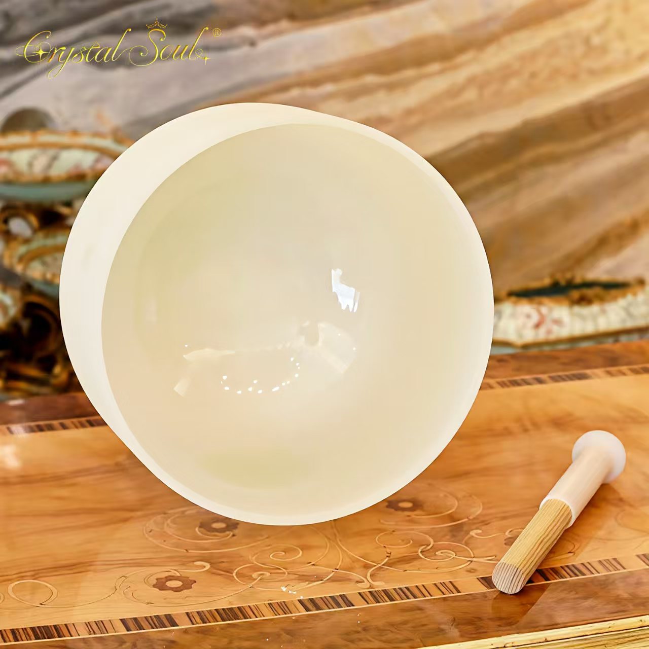 Crystal Soul High Quality Original Mineral Citrine Frosted Crystal Singing Bowl