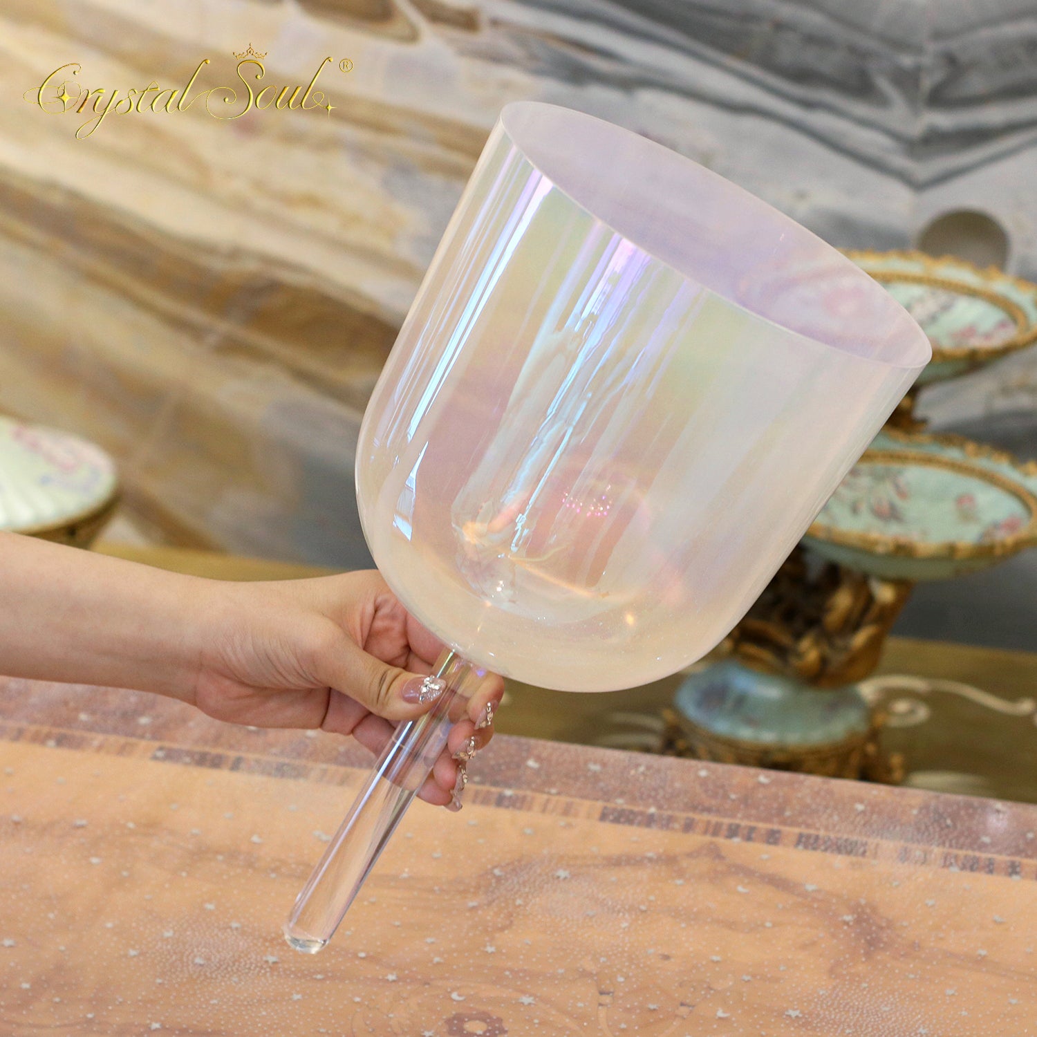 Crystal Soul Colorful Mermaid-Alchemy Handle Crystal Bowl