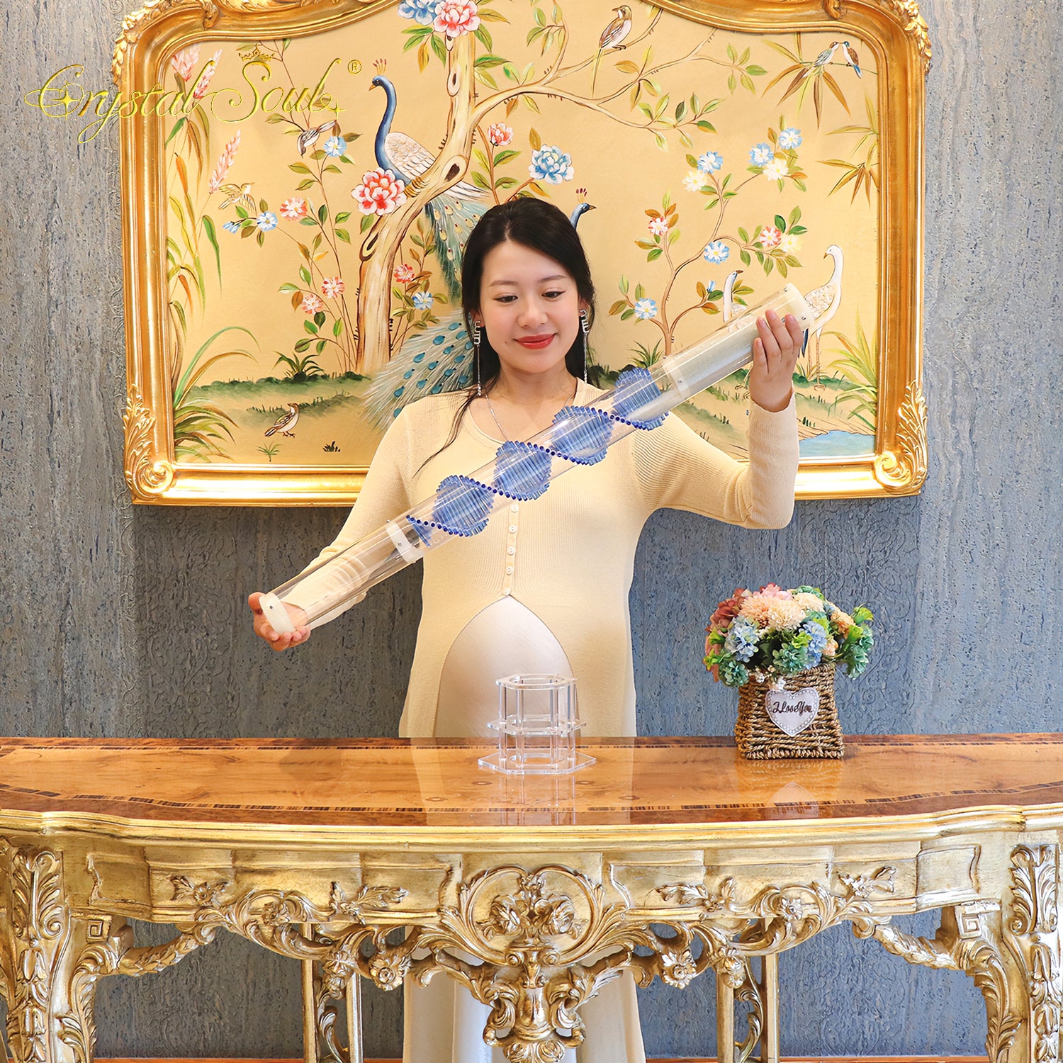 Crystal Soul New Ocean Blue DNA Rain Stick