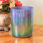 Crystal Soul Latest Cosmic Aurora Sandblasted Purple-Green Aurora Gradient Alchemy Crystal Bowl