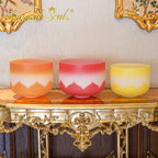 Crystal Soul Classic Chakra Lotus Frosted Crystal Singing Bowl Set