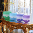 Crystal Soul Classic Chakra Lotus Frosted Crystal Singing Bowl Set