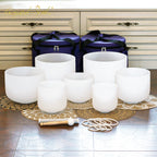 Crystal Soul Seven Chakra Classic White Frosted Crystal Bowl