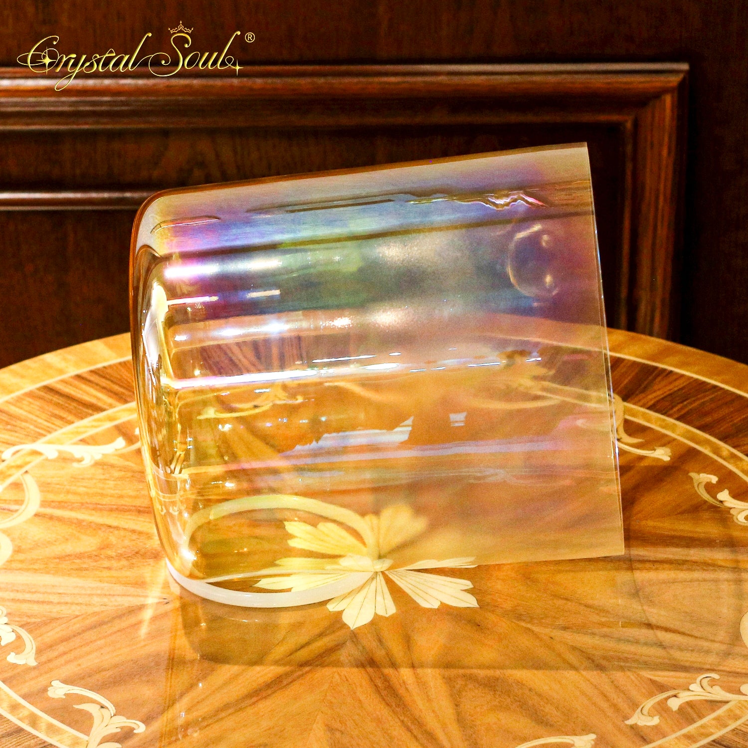 Crystal Soul Classic Chakra Clear Gradient Yellow Alchemy Crystal Bowl