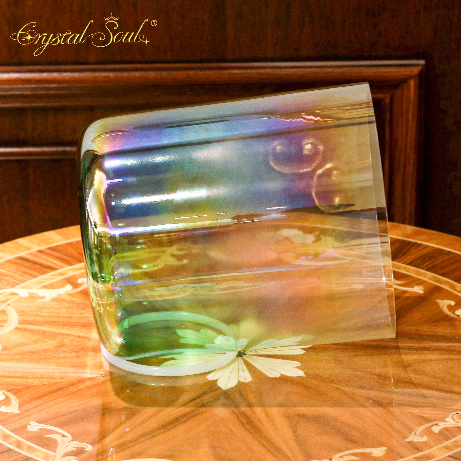 Crystal Soul Classic Chakra Clear Gradient Green Alchemy Crystal Bowl