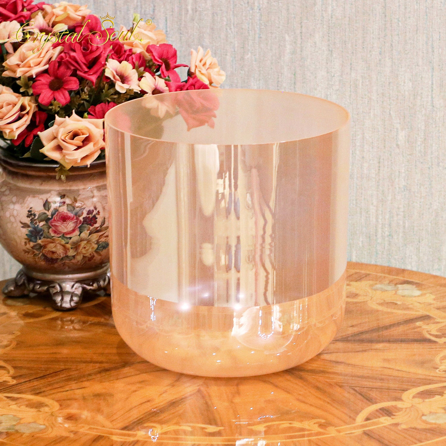 Crystal Soul Pearl Orange Alchemy Crystal Bowl