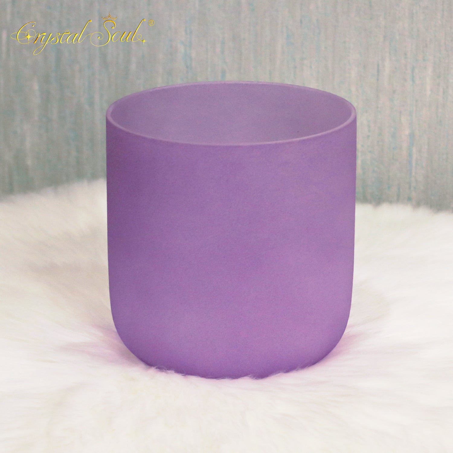 Crystal Soul Macaron Purple Frosted Crystal Singing Bowl
