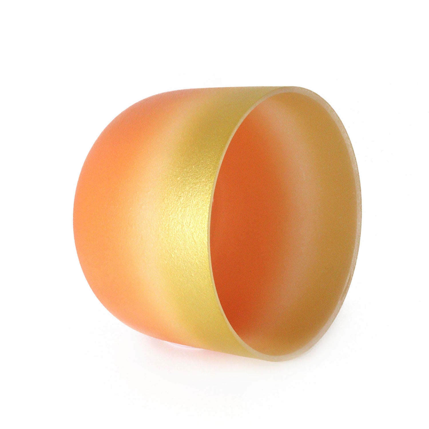 Crystal Soul Gold Orange Gradient Frosted Quartz Crystal Singing Bowl