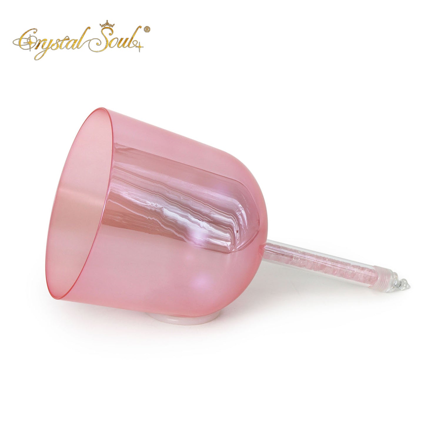 Crystal Soul Pink Clear Handle Alchemy Crystal Bowl