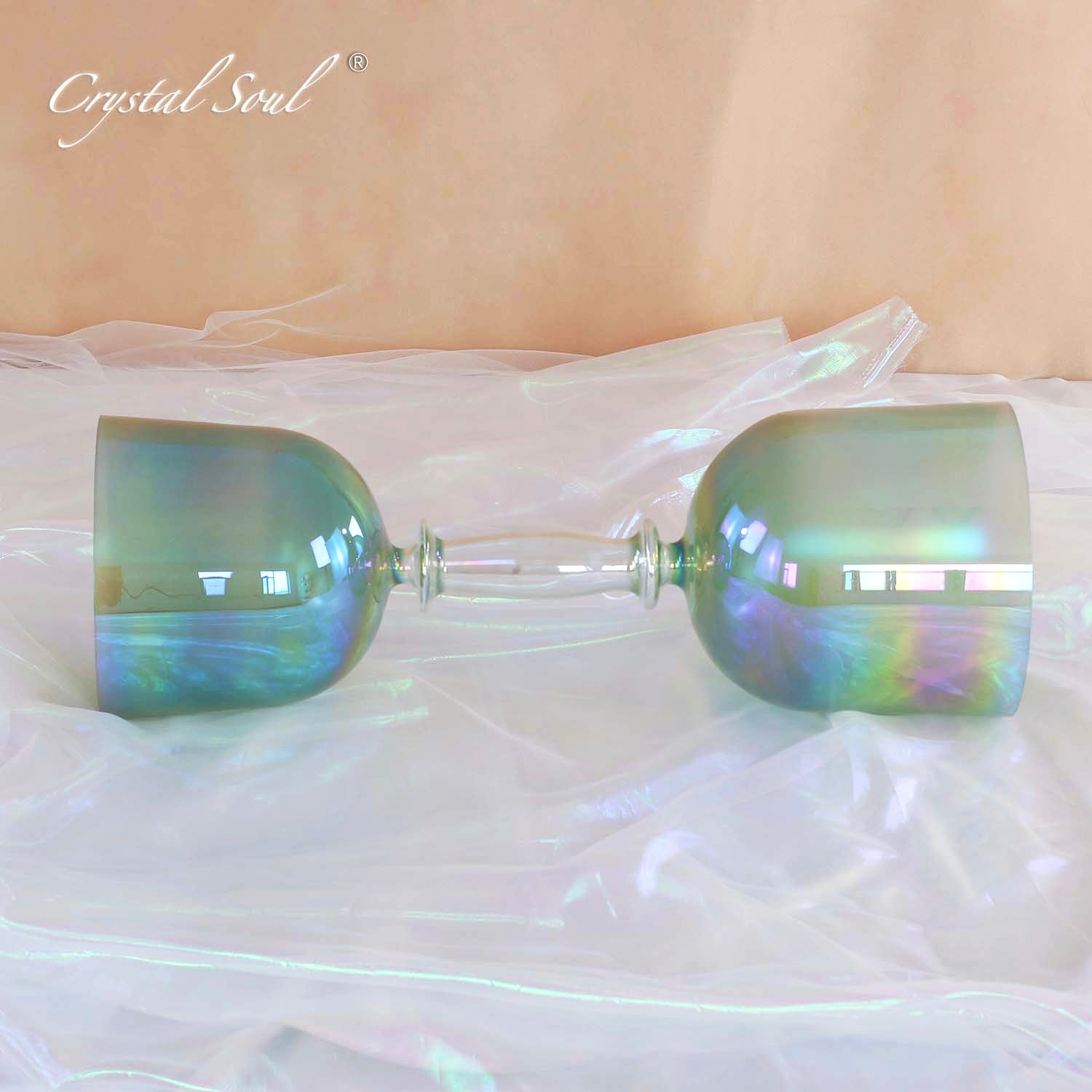Crystal Soul Green Aurora Double-headed Crystal Holy