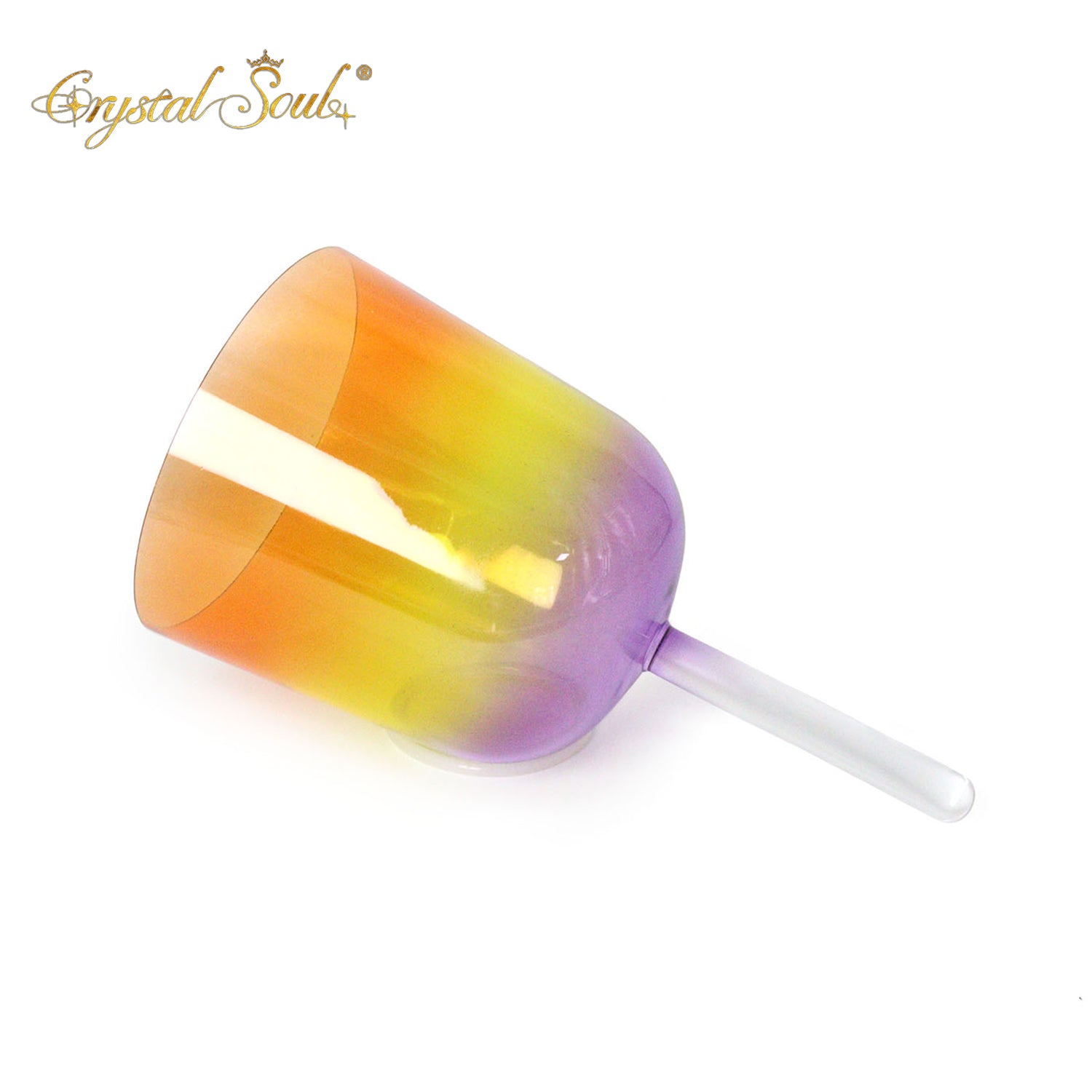 Crystal Soul Purple Yellow Orange Gradient Handle Alchemy Crystal Bowl