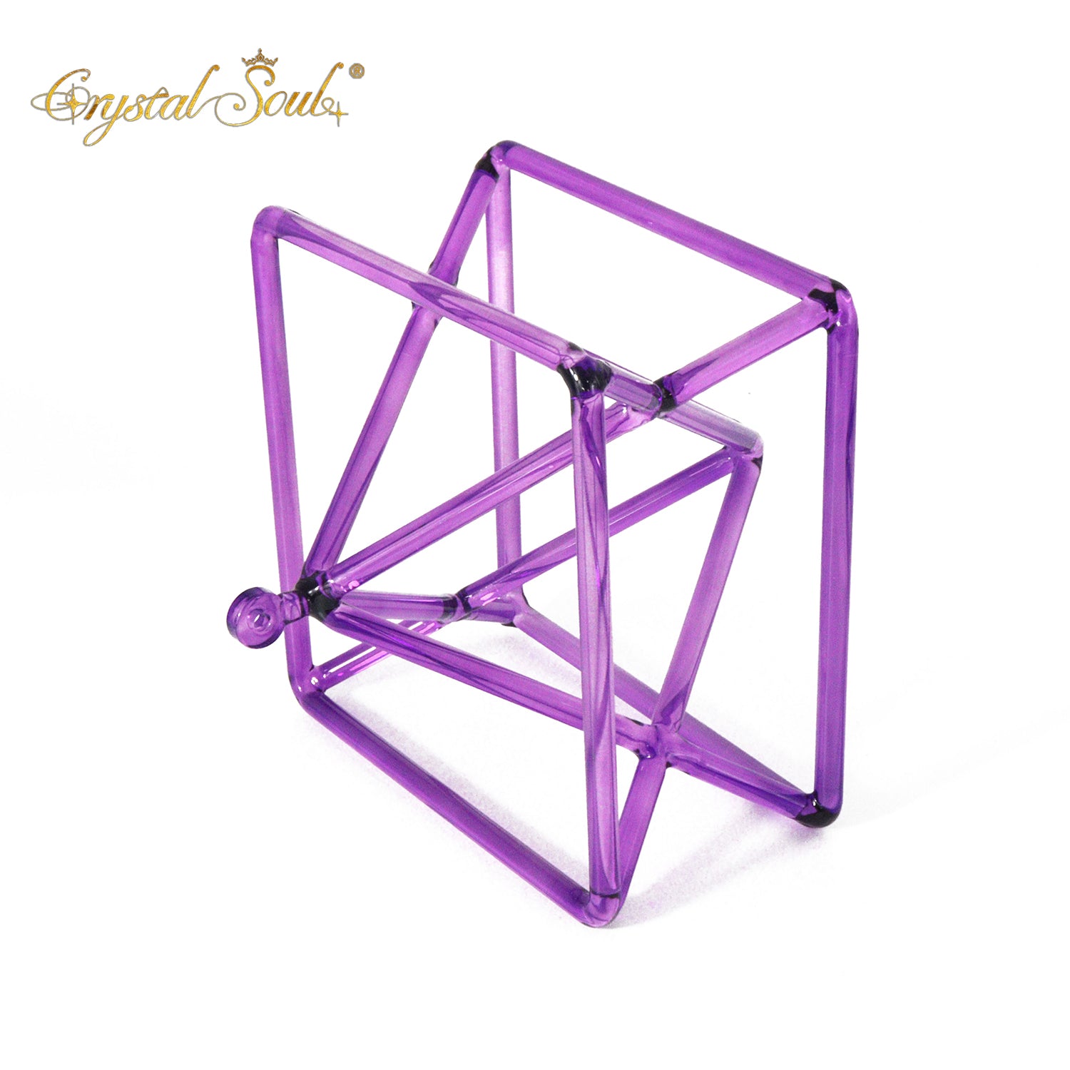 Crystal Soul Purple Transparent Crystal Merkaba Sound Therapy Instrument