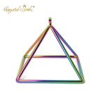 Crystal Soul Pink Green Titanium Steel Crystal Pyramid