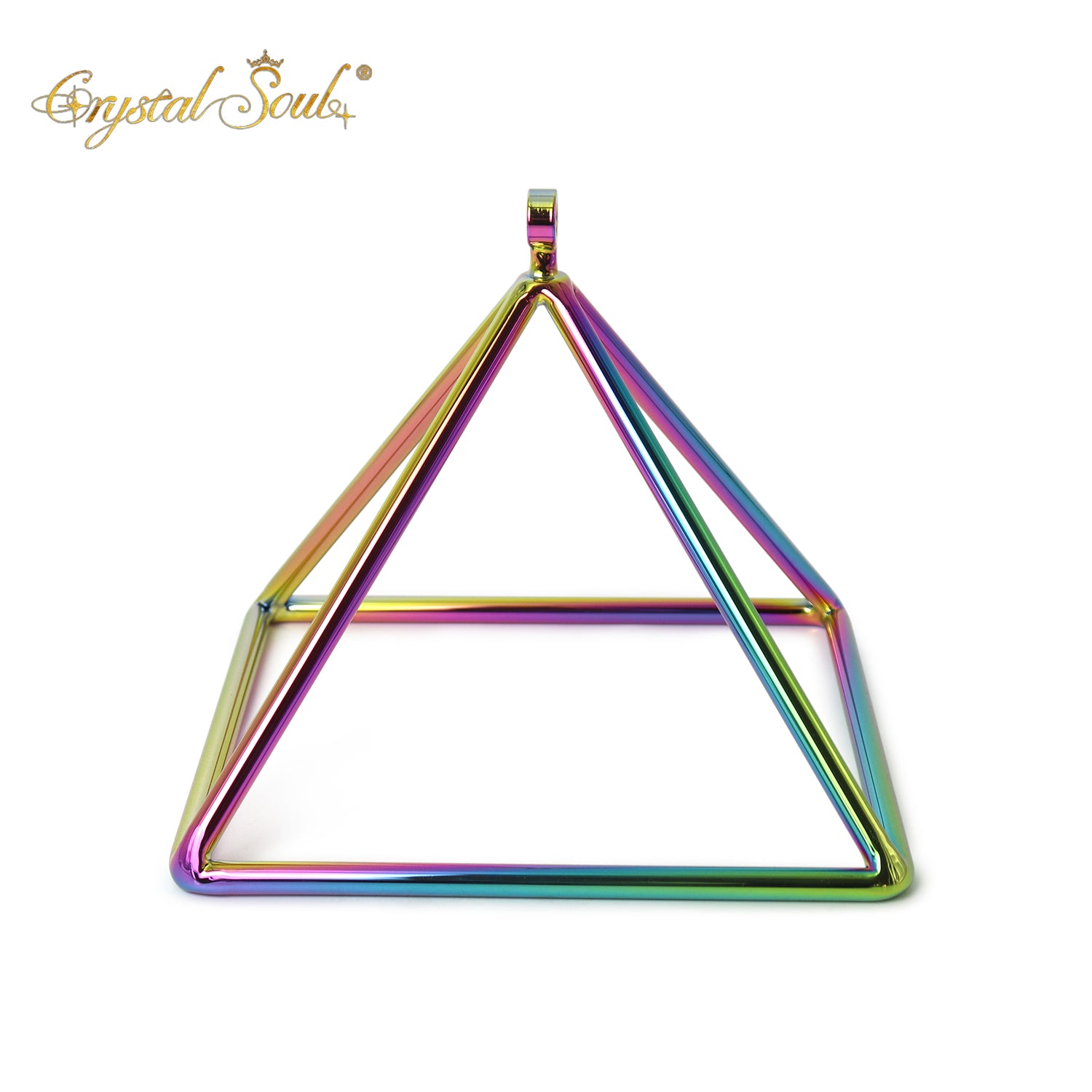 Crystal Soul Pink Green Titanium Steel Crystal Pyramid