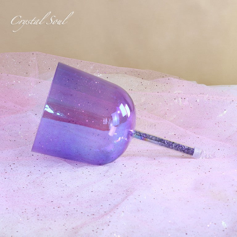 Crystal Soul Purple Handheld Crystal Bowl Customizable Octave 3rd 4th