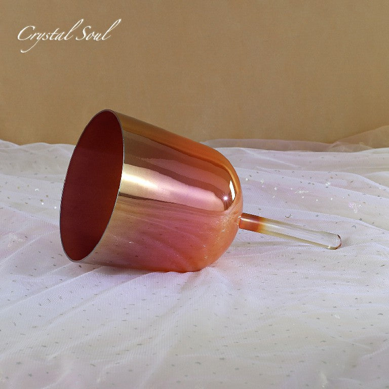 Crystal Soul Red Handheld Crystal Bowl Customizable Octave 3rd 4th