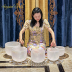 Crystal Soul New Exclusive Design Alchemy Crystal Bowl Harmony Set Precious Metal Alchemy Crystal Bowl
