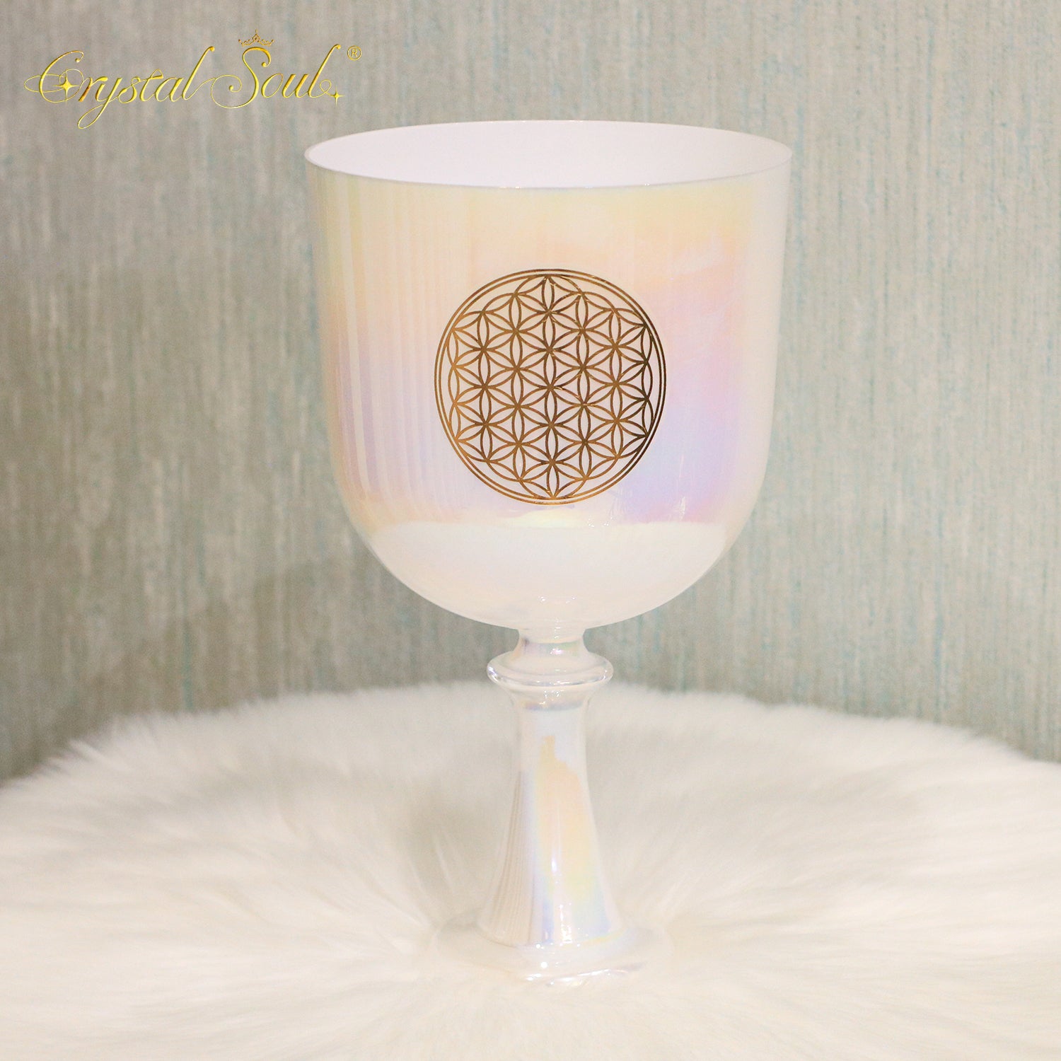 Crystal Soul Flower of Life White Holy Chalice Alchemy Crystal Bowl