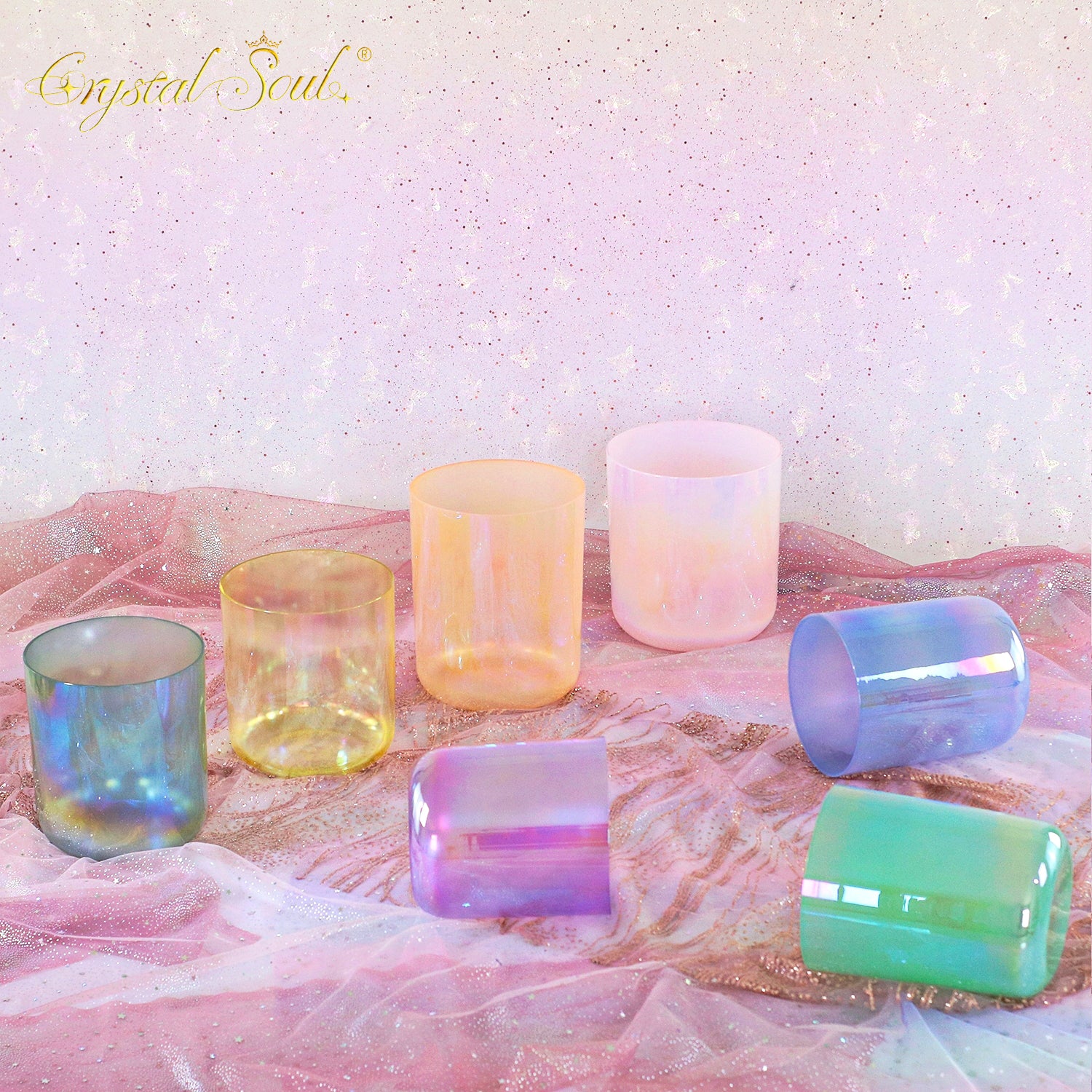 Crystal Soul Colorful Classic Seven Chakras Set Bowl Alchemy Crystal Bowl
