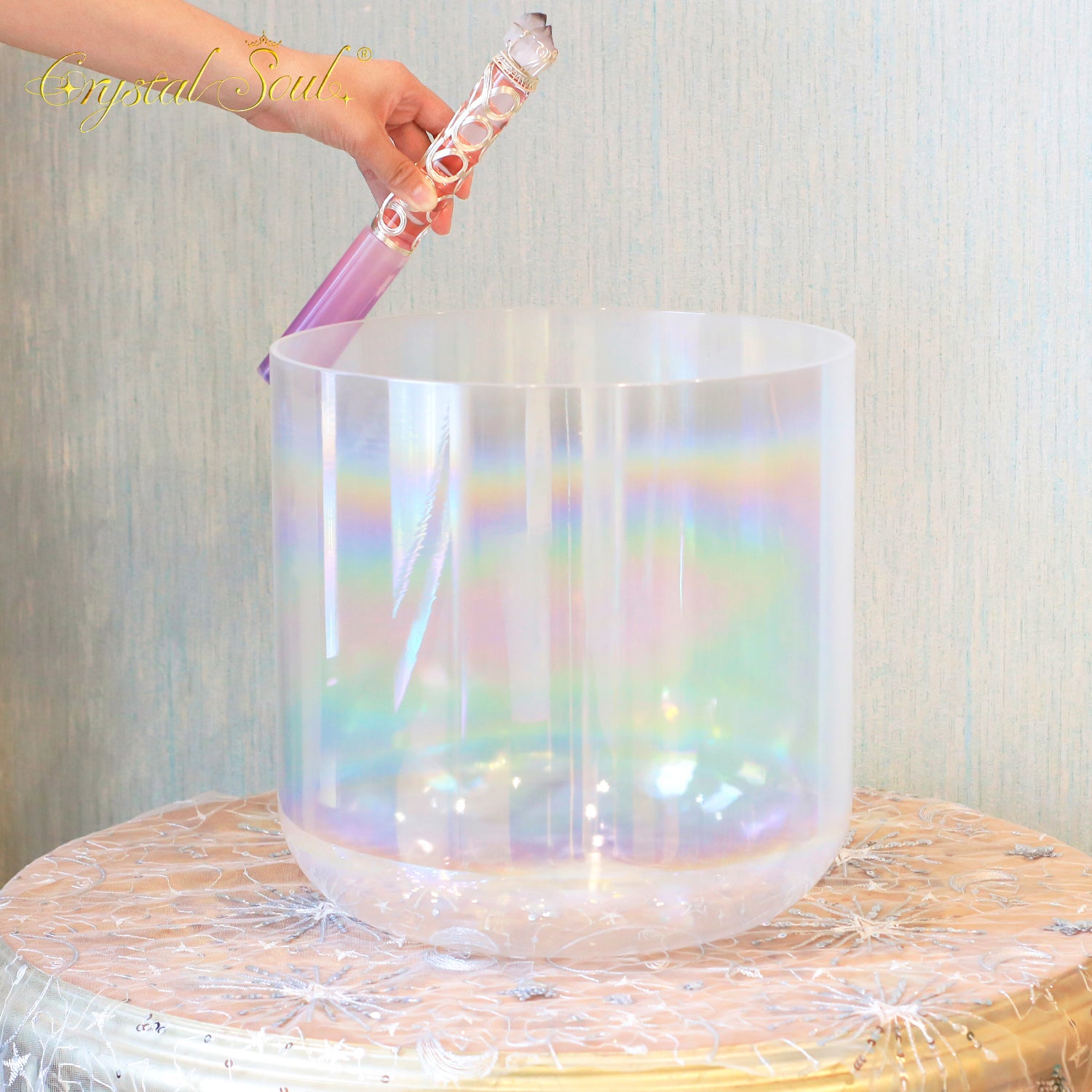 Crystal Soul Thickened High Quality Aurora Gradient Alchemy Crystal Bowl