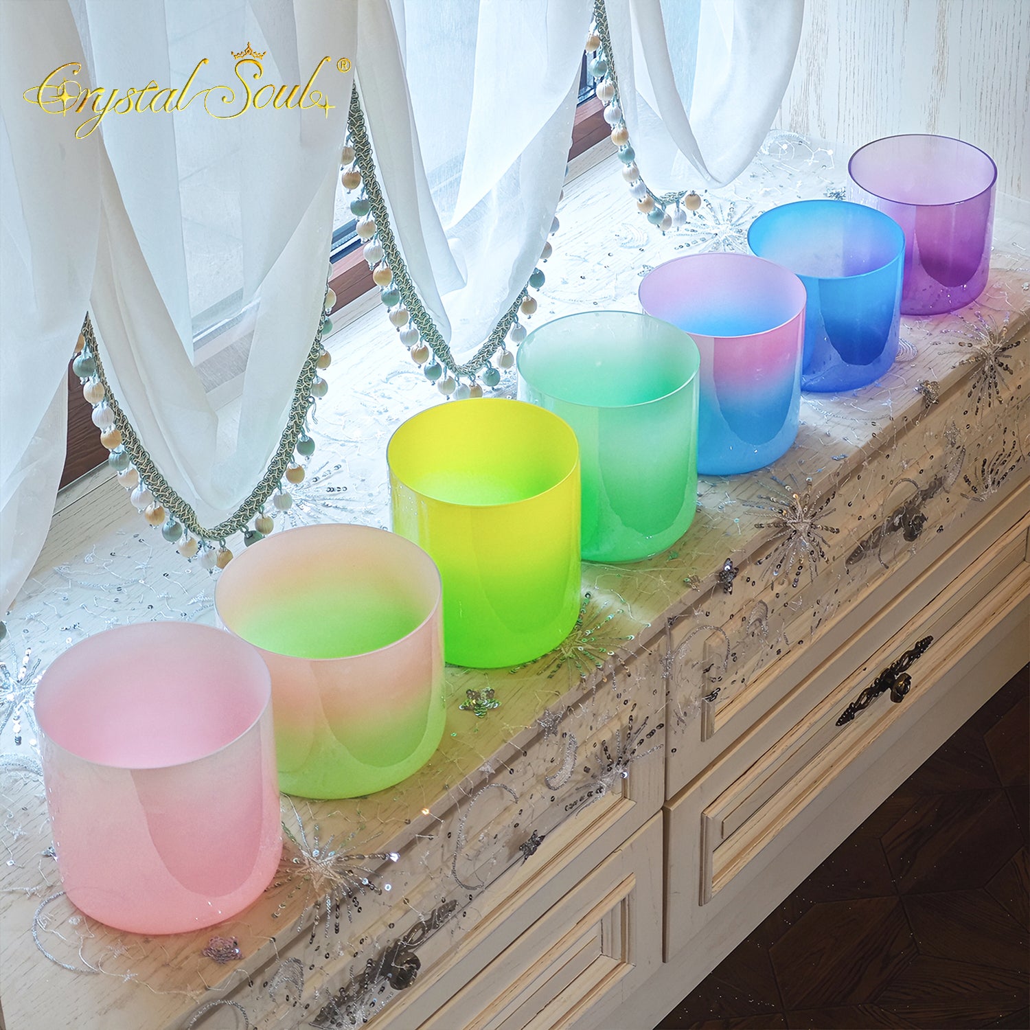 Crystal Soul Classic Seven Chakra Alchemy Crystal Bowl Harmony Set